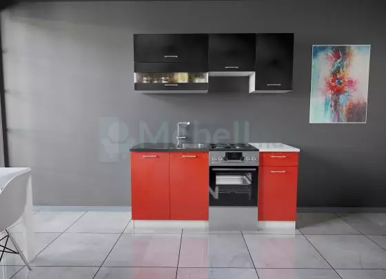 Max fekete piros konyhabútor 170 cm