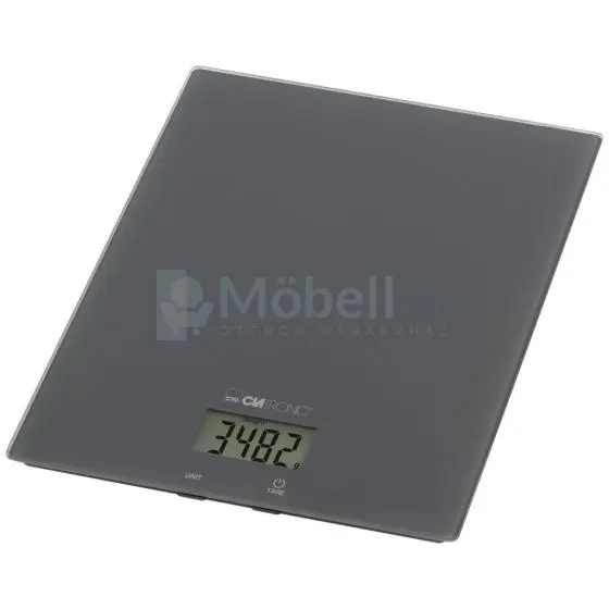 Clatronic KW 3820 szürke üveg konyhai mérleg 