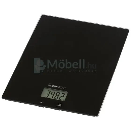 Clatronic KW 3820 fekete üveg konyhai mérleg 