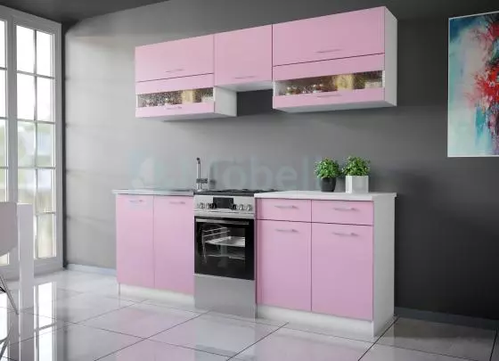 Color rózsaszín konyhabútor 210 cm