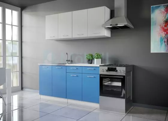 Max szürke kék konyhabútor 160 cm