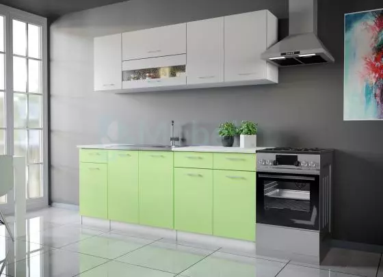 Max szürke zöld konyhabútor 200 cm