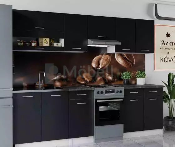 Color fekete konyhabútor 250 cm