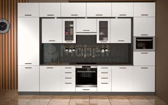Harmony Lux Antracit - Fehér konyhabútor 380 cm
