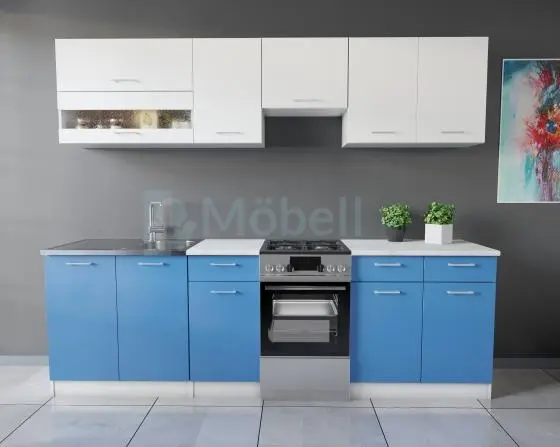 Max fehér kék konyhabútor 250 cm
