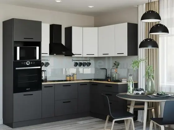 Montana Szürke-Fehér Sarok konyhabútor 240 x 160 cm