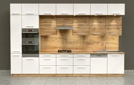 Dubay fehér tölgy konyhabútor 400 cm felső magasítással