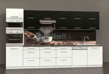Dubay fehér fekete konyhabútor 360 cm