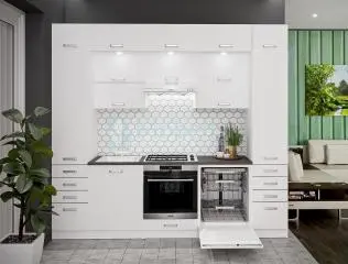 Maldív Fehér konyhabútor 260 cm magasítással