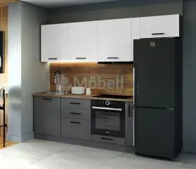 Burda Fehér-Szürke Konyhabútor 255 cm