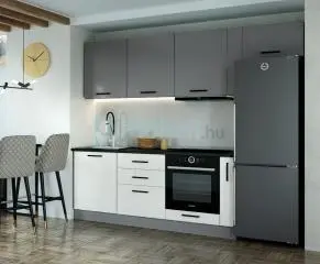Burda Szürke-Fehér Konyhabútor 255 cm
