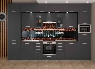 Harmony Lux Antracit Konyhabútor 380 cm