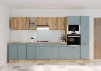 Lima Tölgy Kék konyhabútor 360 cm