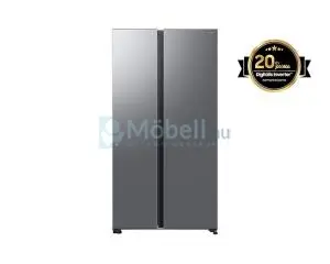 Samsung RS70F65QETEO Side-by-Side hűtőszekrény AI Energia üzemmóddal 659 L, matt metál
