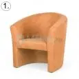 Berta elegant fotel A, Barna kárpitozott fotel