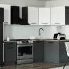 Pula Antracit Fehér sarok konyhabútor 200 cm x 110 cm