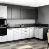 Bergi Antracit szürke - Fehér sarok konyhabútor 320 cm x 140 cm