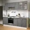 Athén Mdf Sötét Beton - Fehér konyhabútor 240 cm