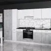 Lazúr fehér - beton konyhabútor 295 cm
